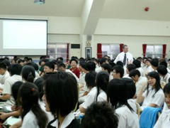  The audience at Chien Kuo School