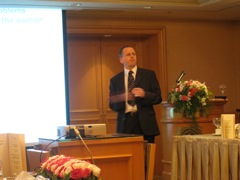  MG lecturing for the chambers of commerce